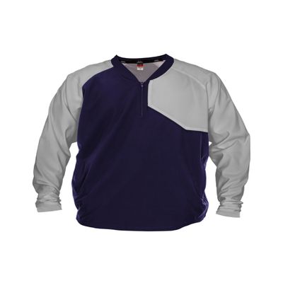 Alleson Athletic Adult Field Batters Jacket (Style 3JLS21A), Navy/Grey, M