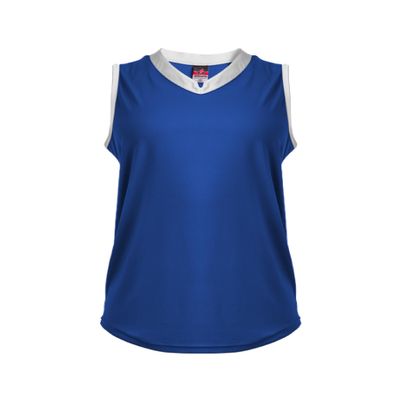 Alleson Ahtletic Badger Sports 522XVW - Slide Vneck Sleeveles - S - RY/WH Royal/White