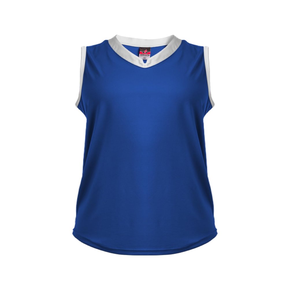 Alleson Ahtletic Badger Sports 522XVW - Slide Vneck Sleeveles - S - RY/WH Royal/White