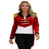 Hularka Women's Chrismas Fancy Circus Ringmaster Costume Stand Collar Tassel Jacket Ringleader Costume Cosplay Tailcoat_Red XX-Large view 3