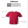 Alleson Athletic Mens Standard Crush Full Button Baseball Jersey, Red/Grey, Medium view 4