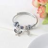 DS Charm Bracelets for girls,exquisite cute cartoon friendship bracelets Stainless Steel Bangle with birthday Gift box, Adjustable girls jewelry Suitable for holiday gifts (Silver-gray butterfly) view 4