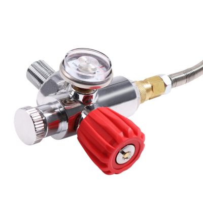 TUXING 4500PSI Pcp Air Compressor, High Pressure PCP Paintball Fill Station Stainless Steel Valve HPA CO2 Tank DIN Charging System M18*1.5 Red