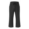 Uillui Capris for Women Casual Summer Cotton Linen Pants Elastic Waist Wide Leg Pants Straight Cropped Trousers Daily Slacks view 3