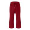 Uillui Capris for Women Casual Summer Cotton Linen Pants Elastic Waist Wide Leg Pants Straight Cropped Trousers Daily Slacks view 3