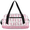 Custom Kids Duffel Overnight Dance Bag for Girls Personalized Dance Duffle Bag for Women Girls- Pink Silhouettes view 1