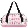 Custom Kids Duffel Overnight Dance Bag for Girls Personalized Dance Duffle Bag for Women Girls- Pink Silhouettes view 3