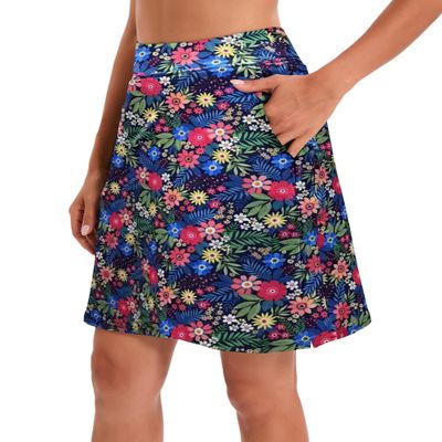 Jhsnjnr Women's Tennis Skirt Casual Knee Length Golf Skirts with Pockets Workout Athletic Skort