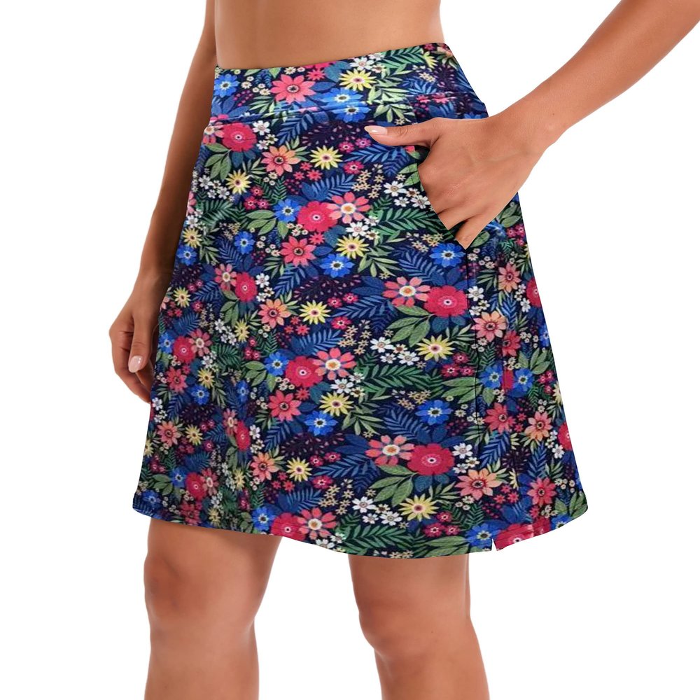 Jhsnjnr Women's Tennis Skirt Casual Knee Length Golf Skirts with Pockets Workout Athletic Skort