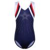 BAOHULU Girls Gymnastics Leotards One-piece 3-14 Years Kids Practice Outfit B293_RedNavy_14A view 1