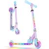BELEEV Scooters for Kids Ages 3-12 with Light-Up Wheels & Stem & Deck, 2 Wheel Folding Scooter for Girls Boys, 3 Adjustable Height, Non-Slip Pattern Deck, Kick Scooter for Children (Purple) view 1