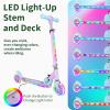 BELEEV Scooters for Kids Ages 3-12 with Light-Up Wheels & Stem & Deck, 2 Wheel Folding Scooter for Girls Boys, 3 Adjustable Height, Non-Slip Pattern Deck, Kick Scooter for Children (Purple) view 3