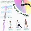 BELEEV Scooters for Kids Ages 3-12 with Light-Up Wheels & Stem & Deck, 2 Wheel Folding Scooter for Girls Boys, 3 Adjustable Height, Non-Slip Pattern Deck, Kick Scooter for Children (Purple) view 4