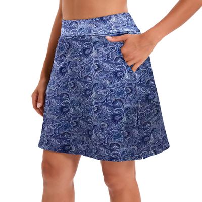 Jhsnjnr Women's Tennis Skirt Casual Knee Length Golf Skirts with Pockets Workout Athletic Skort
