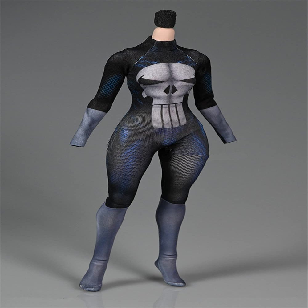 Fremego 1/6 Scale Female Clothes,Female Tight Stretch Bodysuit Jumpsuit Outfit Clothing for 12inch PH TBL JO Seamless Action Figure Body (H)