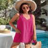 Blooming Jelly Womens Casual Sun Summer Dresses Sexy Swimsuit Cover Up V Neck Sleeveless Dress (Large, Hot Pink) view 2