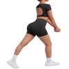 SUUKSESS 2 Piece Workout Sets for Women Open Back Gym Sets Woman Gym Shorts Pilates Crop Tops view 4
