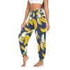 Aflyko Women Dance Pants Banana Cute Black Yellow Boho Trousers Yoga Sweatpants High-Waisted Workout Loose Fit Workout Harem Pants, XL view 1