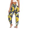 Aflyko Women Dance Pants Banana Cute Black Yellow Boho Trousers Yoga Sweatpants High-Waisted Workout Loose Fit Workout Harem Pants, XL view 2