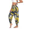 Aflyko Women Dance Pants Banana Cute Black Yellow Boho Trousers Yoga Sweatpants High-Waisted Workout Loose Fit Workout Harem Pants, XL view 3