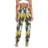 Aflyko Women Dance Pants Banana Cute Black Yellow Boho Trousers Yoga Sweatpants High-Waisted Workout Loose Fit Workout Harem Pants, XL view 4