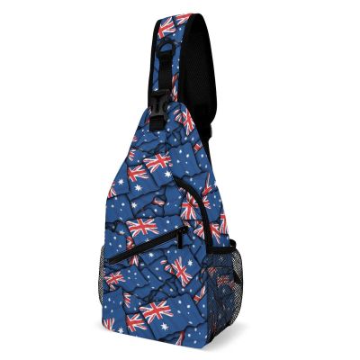 Linkasi Australia Flag Sling Bag Chest Backpack Messenger Bag for Travel Hiking