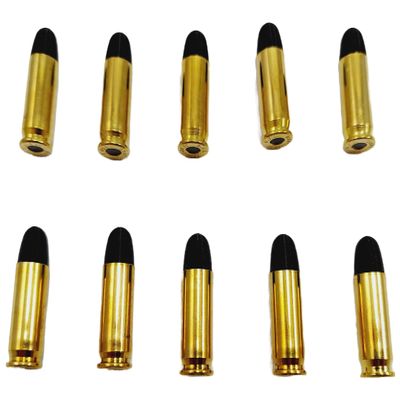 38 Super Snap caps - Dummy Training Rounds - Set of 10 (Black & Brass)