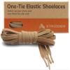 STRIDDEN 1 Pair One-Tie Elastic Flat Shoelaces for Sneakers Boots, Eco-Positive Stretch Lace Turns Shoes Into Slip-Ons/No-Tie, Khaki/47in view 1