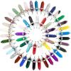 14 Colors Stone Hexagon Pendant Crystal Necklace Sweater Chain Quartz Point Pendant 41x10mm 1Pcs (Color : Red stone-1pc) view 2