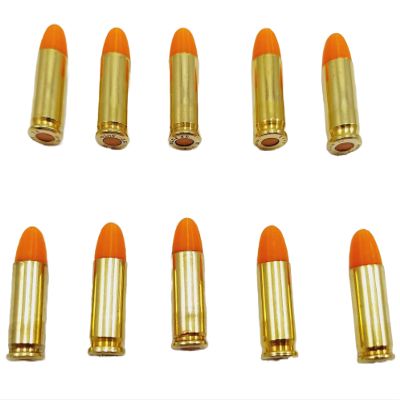 32 ACP AUTO Snap caps - Dummy Training Rounds - Set of 10 (Orange & Brass)