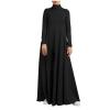 Vifucz Black Women's Muslim Dress Abaya Maxi Dresses Cotton Blend Soft Modest Elegant Long Dress Solid Color Sleeves Basic Dress 5XL view 1