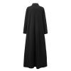 Vifucz Black Women's Muslim Dress Abaya Maxi Dresses Cotton Blend Soft Modest Elegant Long Dress Solid Color Sleeves Basic Dress 5XL view 4