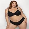 Curvy Couture Women's Plus Size Silky Smooth High Cut Brief Black Hue M view 2