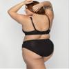 Curvy Couture Women's Plus Size Silky Smooth High Cut Brief Black Hue M view 3