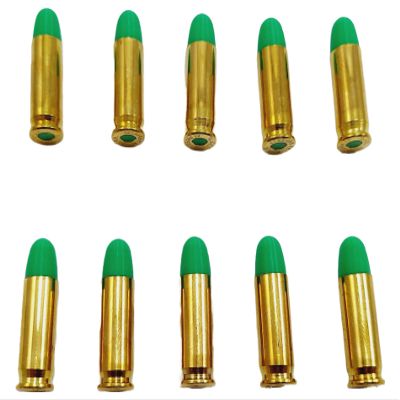 38 Super Snap caps - Dummy Training Rounds - Set of 10 (Green & Brass)