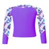 Hedmy Girls Summer Tropical Long Sleeve Rash Guard Top T-Shirts Swim Shirt Sun Protection Quick Dry Swimsuit Purple 16 Years view 1