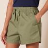 Amazon Essentials Women's Cotton Shorts Mid-Rise Pull-On, Relaxed-Fit, Light Olive, Small view 3