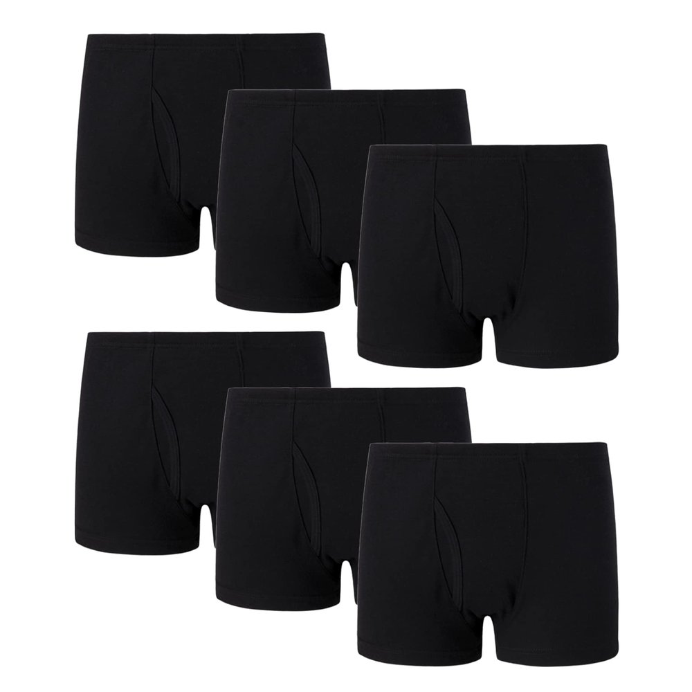 Family Feeling 6 Packs Little Boys' Cotton black Boxer Brief Underwear Size 6