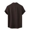 Ymosrh Mens Shirts, Shirts for Men Cool Shirts Black Short Sleeve Button Down Shirts Men's Spring Summer Casual Linen Solid Color Short Shirt Loose Turn-Down Collar Shirt Shirts Casual (L, Coffee) view 2