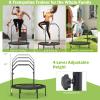 GYMAX Rebounder Trampoline for Adults, 40 Mini Exercise Trampoline with Height Adjustable Bar & Resistance Bands, 330lbs Foldable Workout Trampoline, Small Fitness Trampoline Indoor/Outdoor (Green) view 2