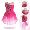 Ice Figure Skating Dress for Girls Sparkly Sequins Sheer Mesh Chiffon Ballet Dance Dress Ballerina Outfits Gymnastics Leotards for Girl with Dance Skirt Figure Skating Dress Rose Pink 3-4 Years view 3