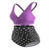 DRESSFO Women's High Waisted Bikini Sets Two Piece Padded Retro Vintage Tummy Control Swimsuit Gothic Bathing Suit view 2
