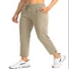 Soothfeel Women's Pants with 4 Pockets 7/8 Stretch High Waisted Sweatpants Travel Athletic Work Golf Pants for Women (Light Khaki, Small) view 1