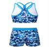 Yruioon Girls Two Pieces Dance Outfit Y-Back Crop Top with Booty Shorts Kids Gymnastics Yoga Sport Dancewear Blue 6 Years view 1