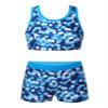 Yruioon Girls Two Pieces Dance Outfit Y-Back Crop Top with Booty Shorts Kids Gymnastics Yoga Sport Dancewear Blue 6 Years view 3