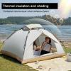 2/3/4 Person Instant Camping Tent with Carrying Bag,Easy Set Up Portable Dome Family Tent,Waterproof Lightweight Outdoor Tent for Backpacking, Hiking or Beach (Beige,3-4 People) view 2