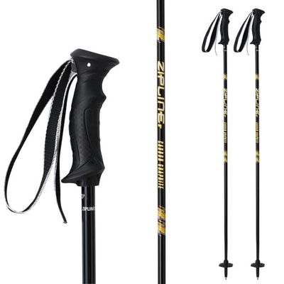 Zipline Lollipop 14.0 Graphite Carbon Composite Ski Poles Lightweight, Durable, All-Mountain Ergonomic Grip, Vibration Dampening (Obsidian, 46" in./117 cm)