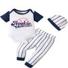 Aslaylme Baby Boy One Year Old Birthday Clothes First Birthday Outfit Infant Boy Sports Baseball Rookie Of the Year Bodysuit (White-rookie,18-24 Months) view 1