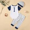 Aslaylme Baby Boy One Year Old Birthday Clothes First Birthday Outfit Infant Boy Sports Baseball Rookie Of the Year Bodysuit (White-rookie,18-24 Months) view 3