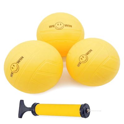 Aolowewin 3pcs Spike Replacement Balls with Pump, Roundnet Game Extra Balls, Mini Volleyball Water Polo Ball, for The Backyard Beach Park Swimming Pool (3)